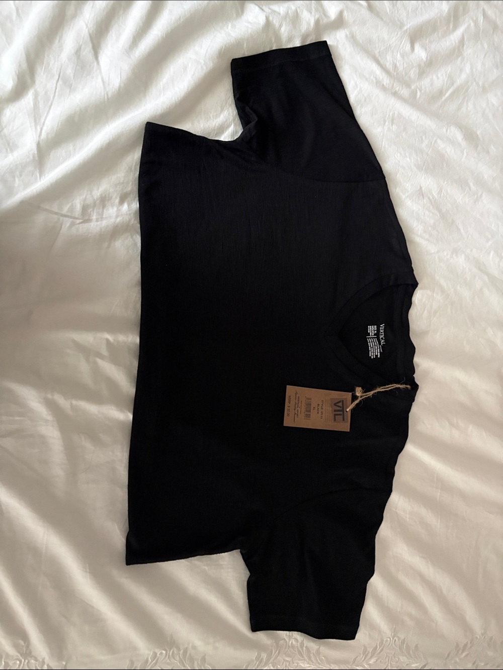 Black Cropped T-Shirt - Classic Crew Neck